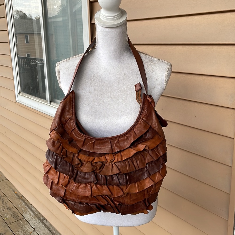 Lucky Brand Leather Purse Hobo Shpulder Bag Purse